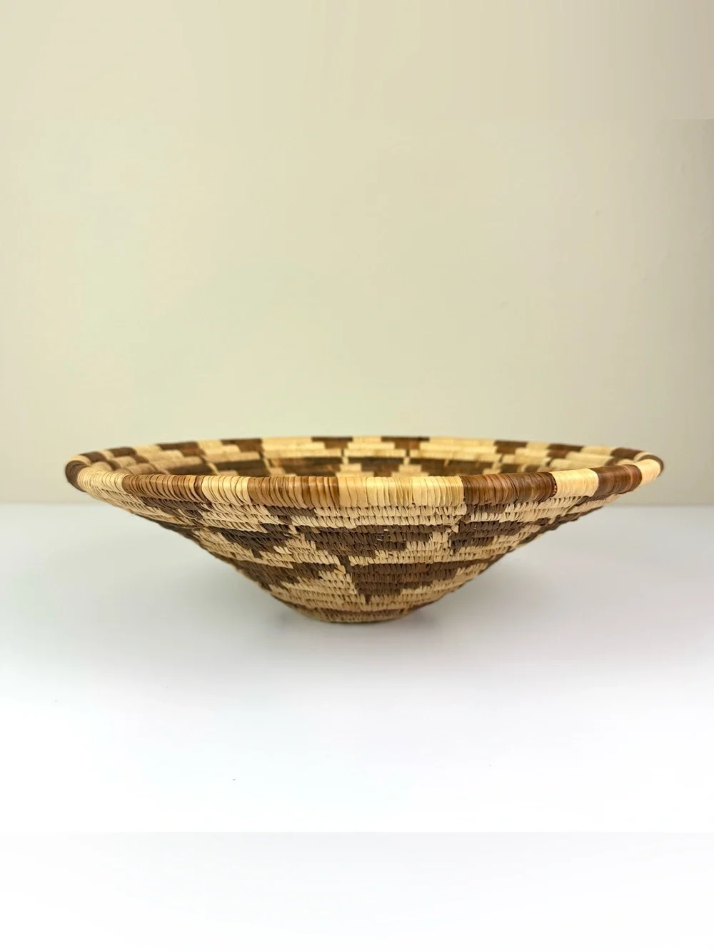 Handwoven Star Design Coiled Basket / Earthy Boho Decor / Eclectic Global Home